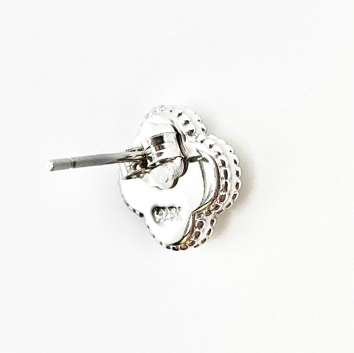 Mother Of Pearl 4 Leaf Clover Studs