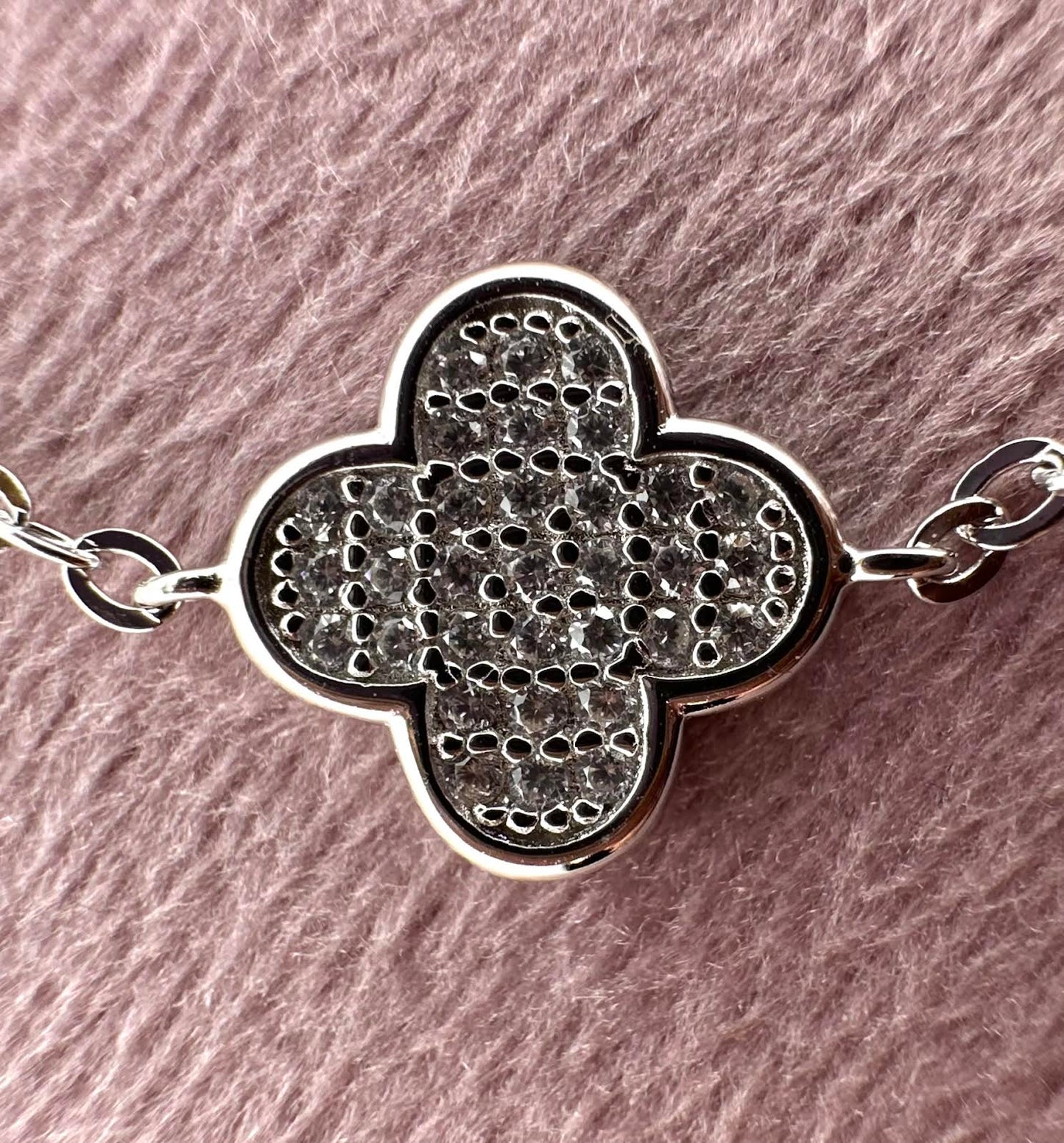 925 Sterling Silver Green Malachite Clover Bracelet