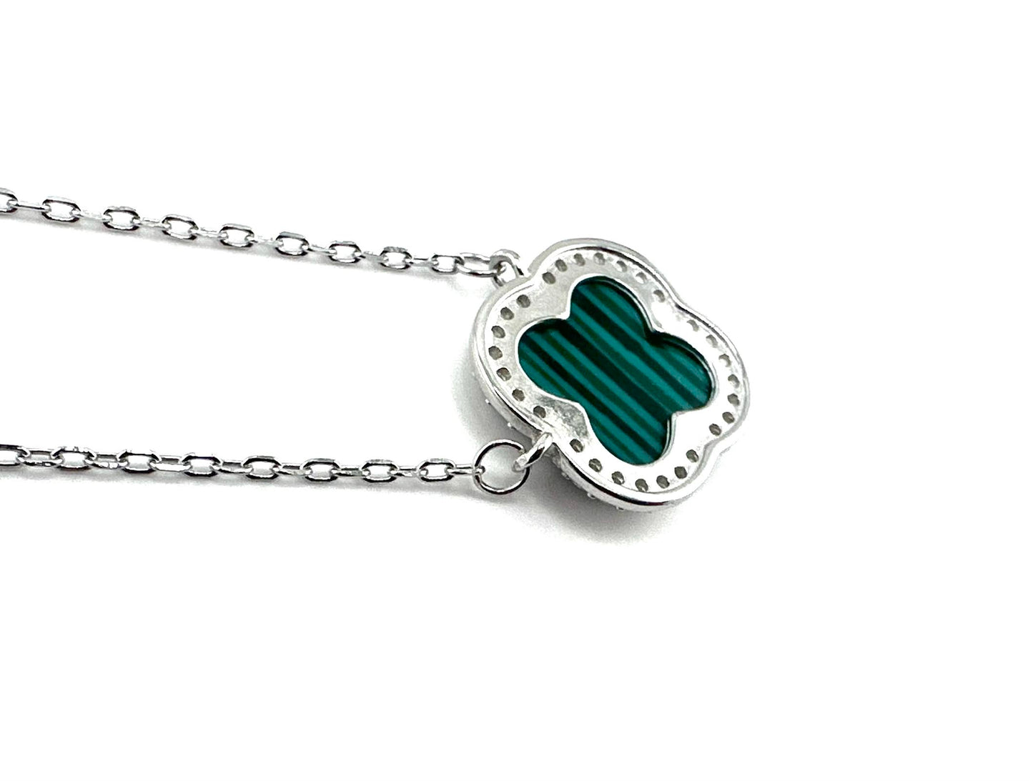 Green Malachite Clover Necklace