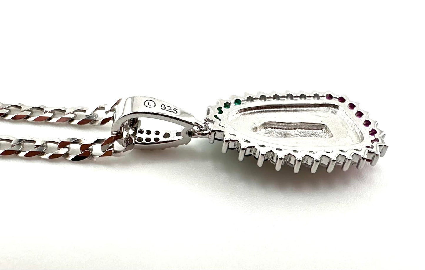 925 Sterling Silver Virgin Mary/ Our Lady of Guadalupe Multicolor Necklace