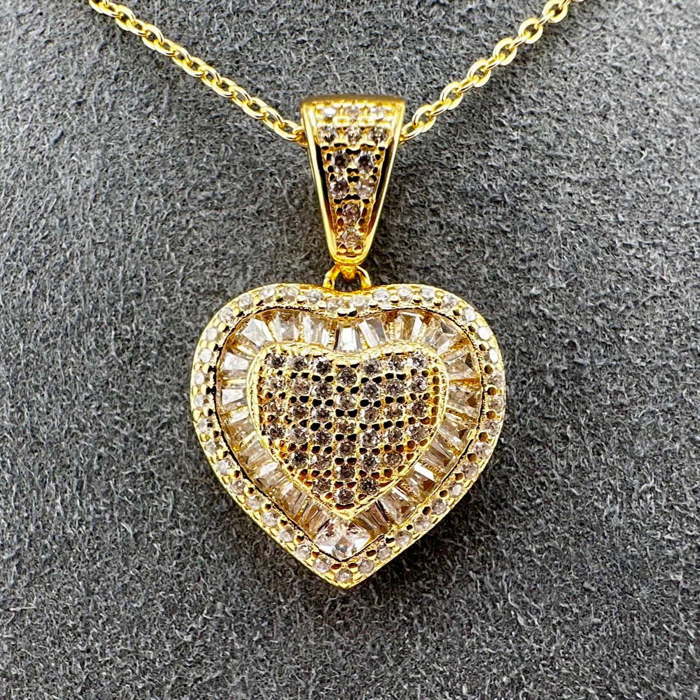 925 Sterling Silver Heart CZ Necklace