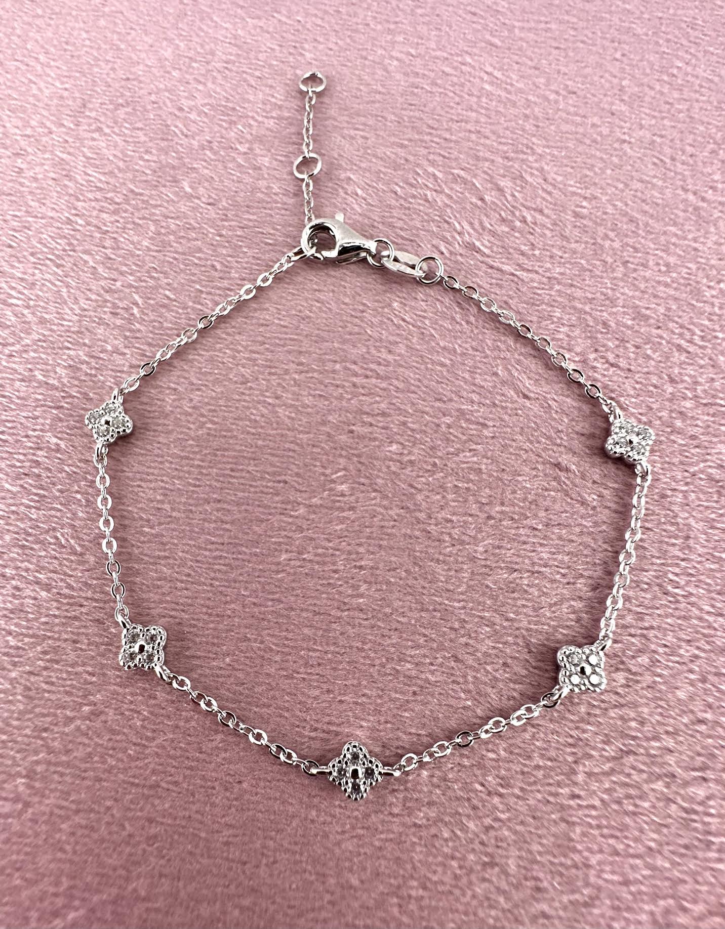 18K Gold Plated 925 Ster Dainty Clover Bracelet