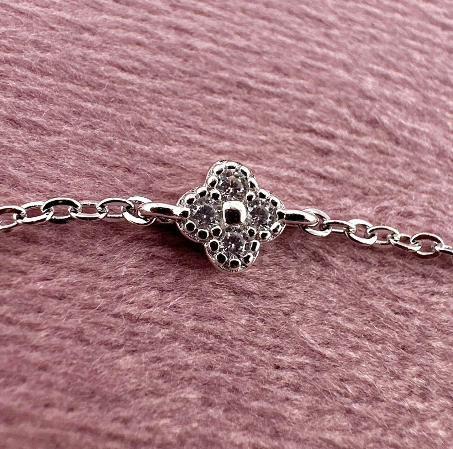 18K Gold Plated 925 Ster Dainty Clover Bracelet