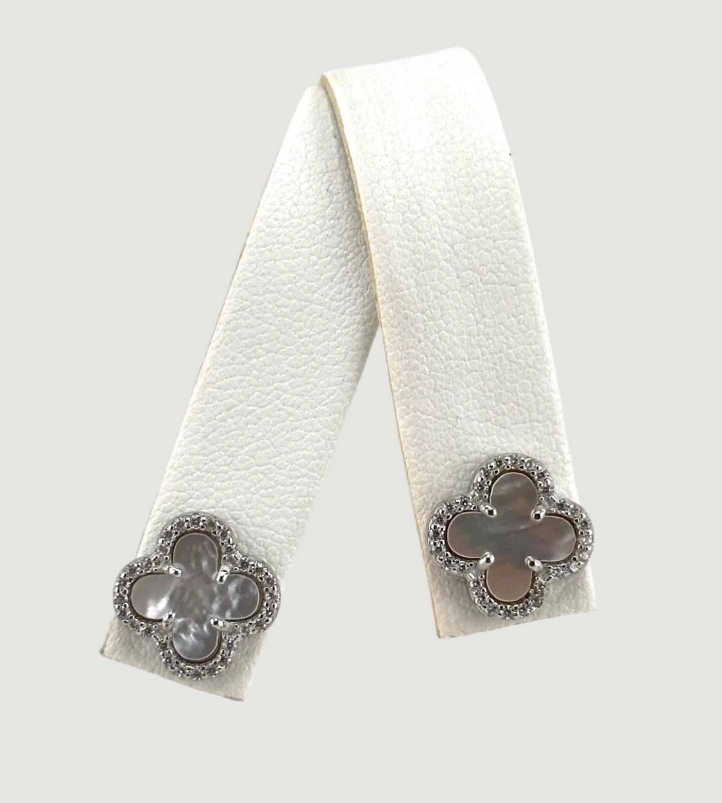 Mother of Pearl Clover Stud Earrings