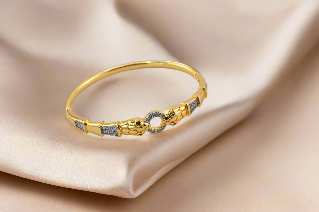 18K Gold Filled Snake Bangle Bracelet