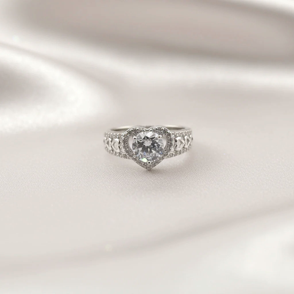 925 Sterling Silver Endless Love Heart Ring
