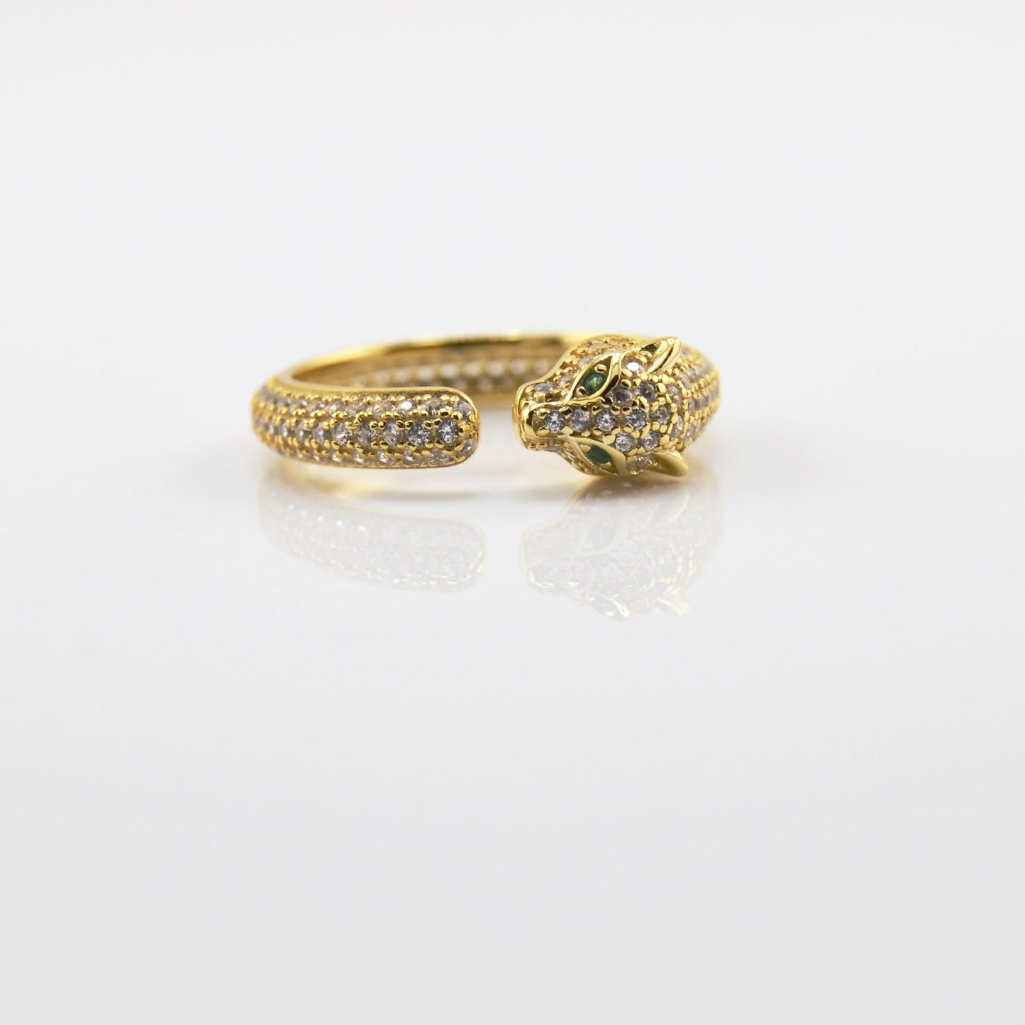 18K Gold Plated over 925 Sterling Silver Jaguar Band Ring