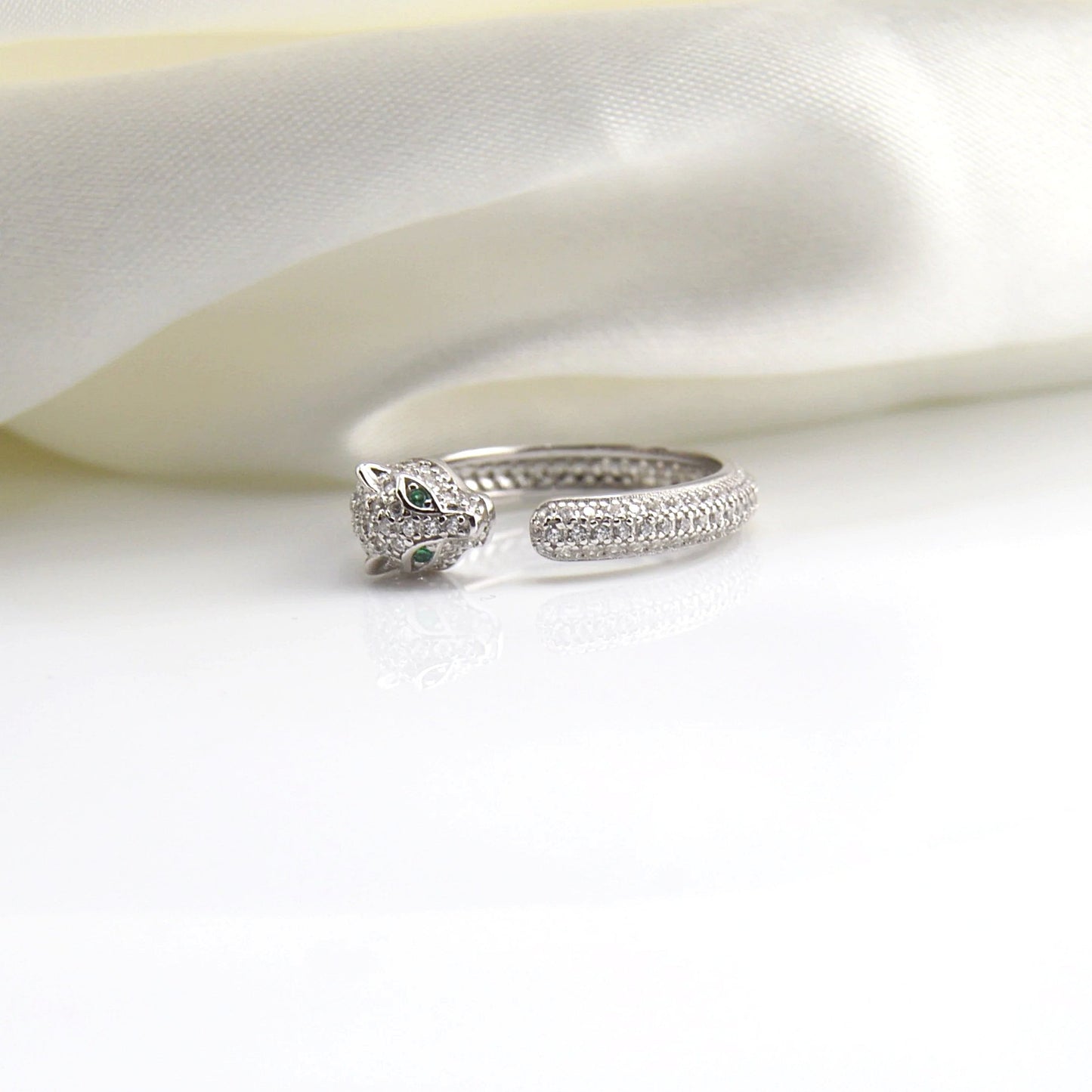 18K Gold Plated over 925 Sterling Silver Jaguar Band Ring
