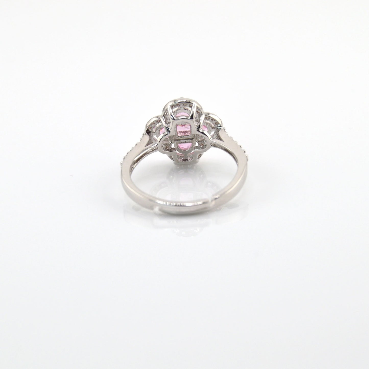 Pink Cubic Zirconia Clover Ring