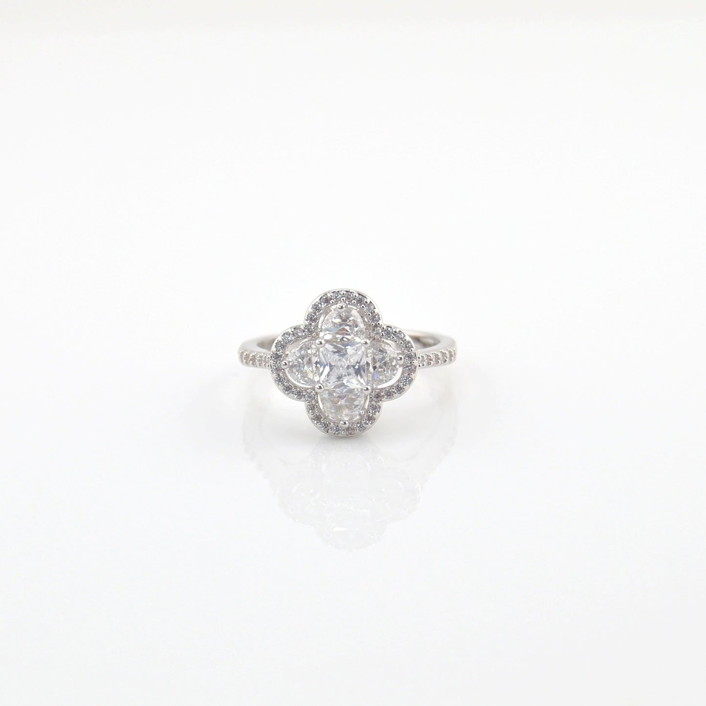 Cubic Zirconia Clover Ring