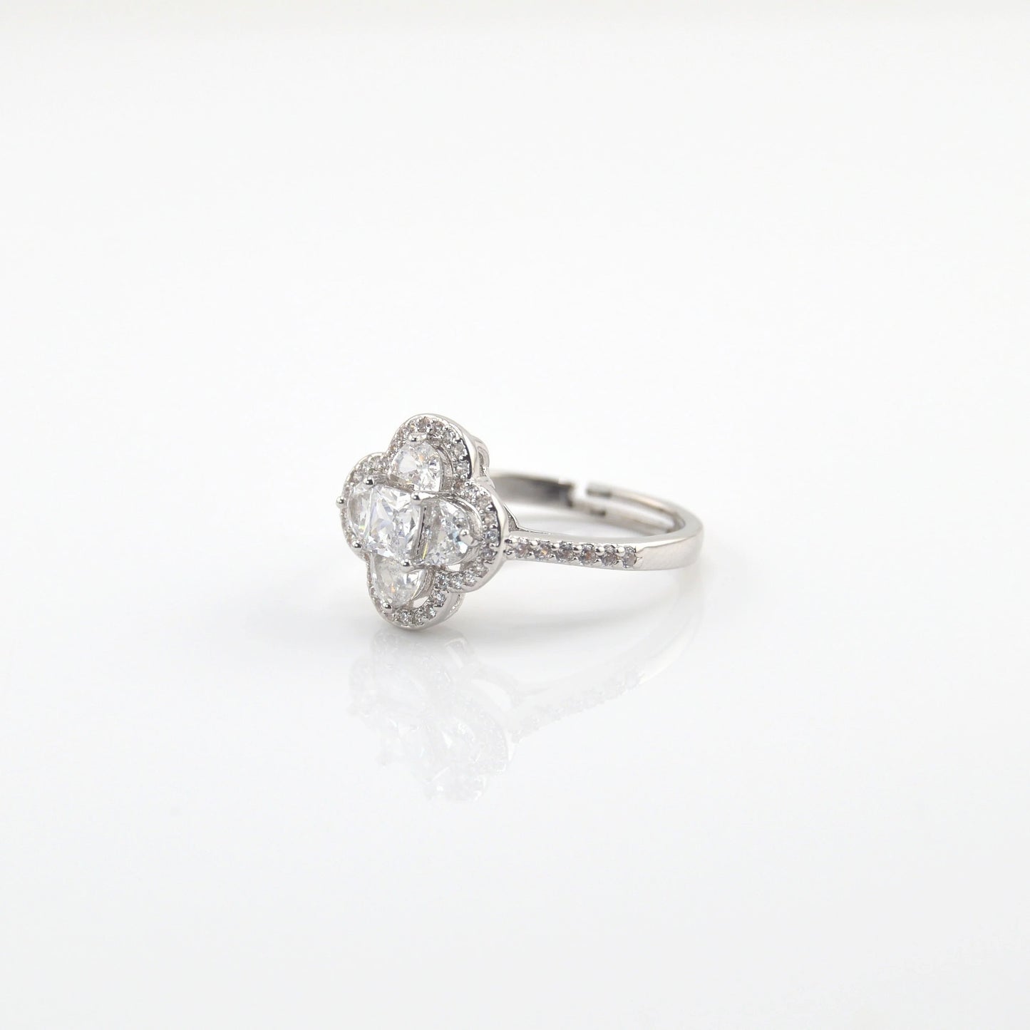 Cubic Zirconia Clover Ring