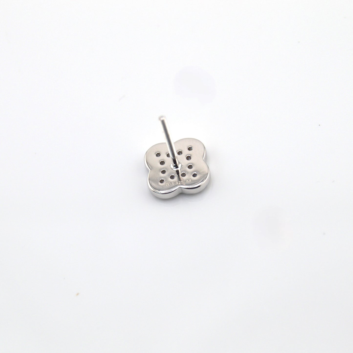 18K Gold Plated Over 925 Sterling Silver Moissanite Clover Stud Earrings