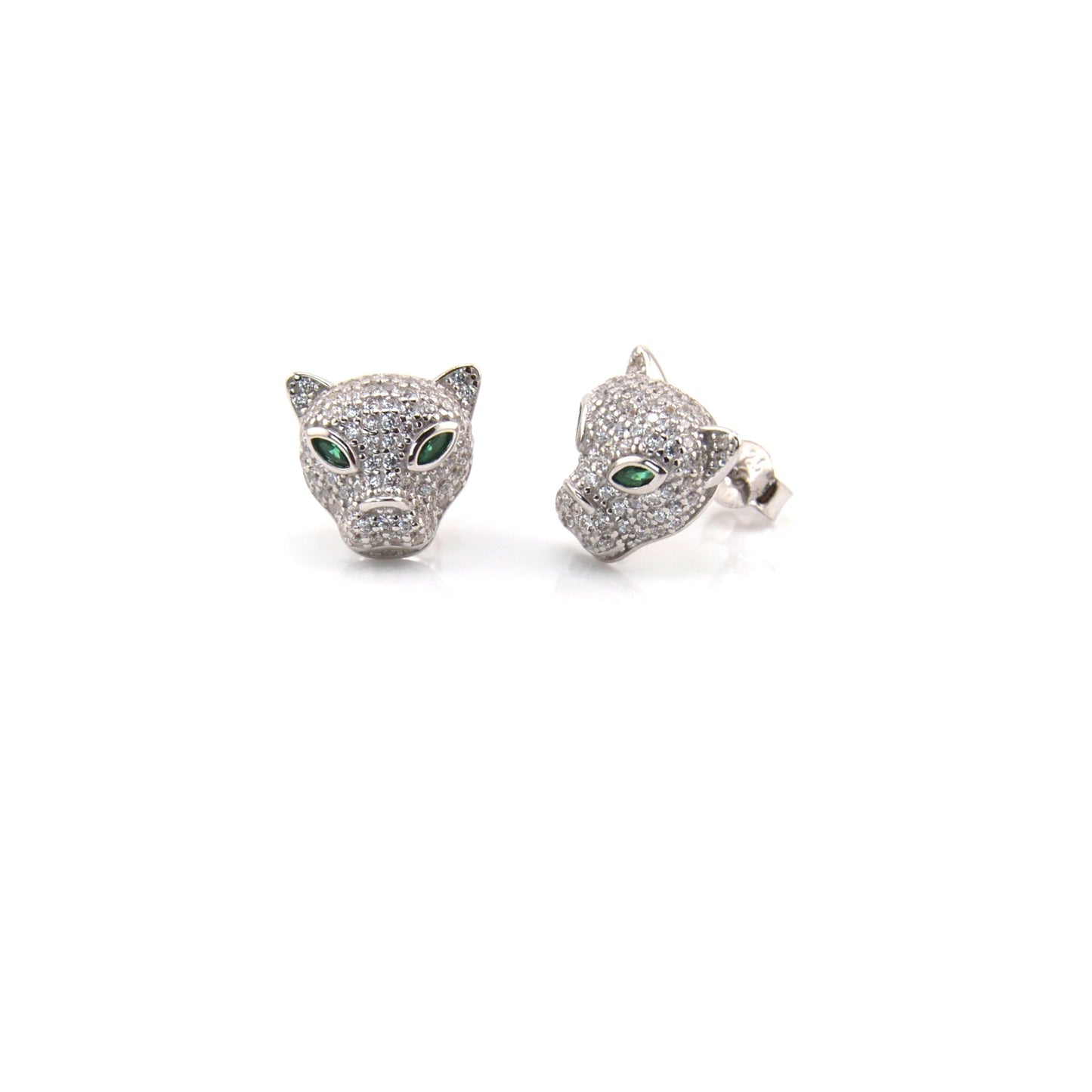 925 Sterling Silver Puma/Panther Stud Earrings