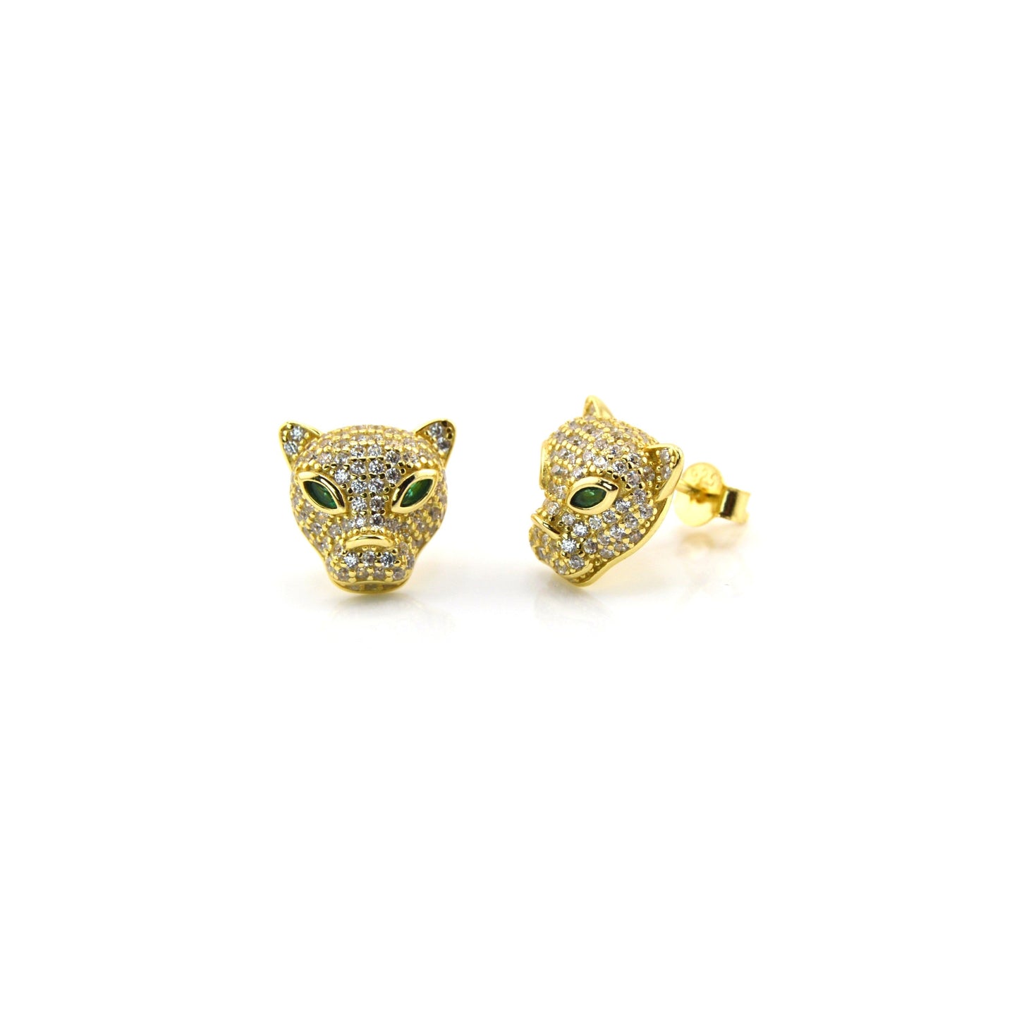 925 Sterling Silver Puma/Panther Stud Earrings