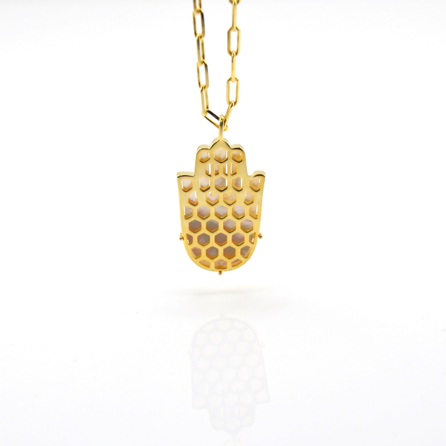 Mother of Pearl Hamsa Necklace