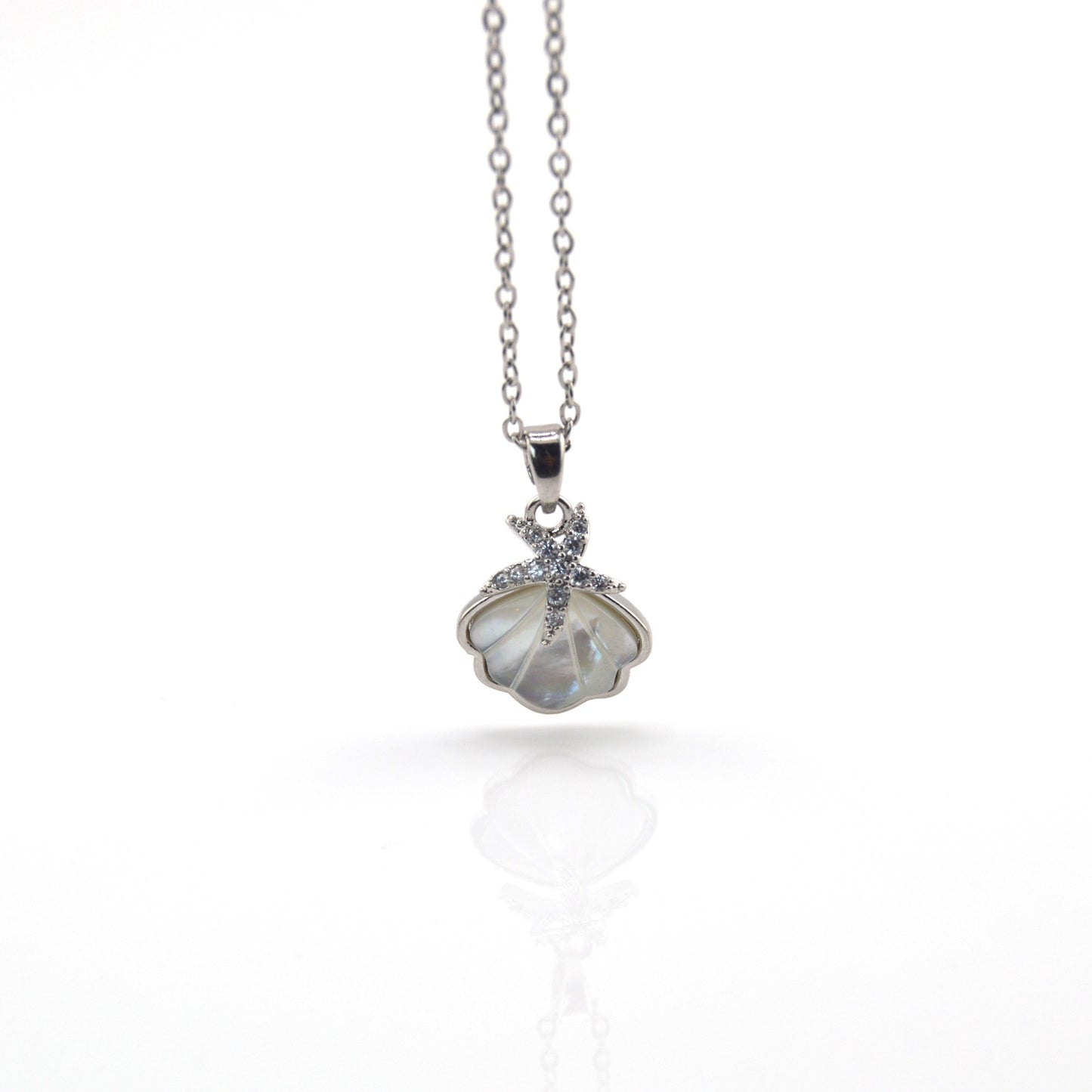 Stainless Steel Starfish & Shell Necklace