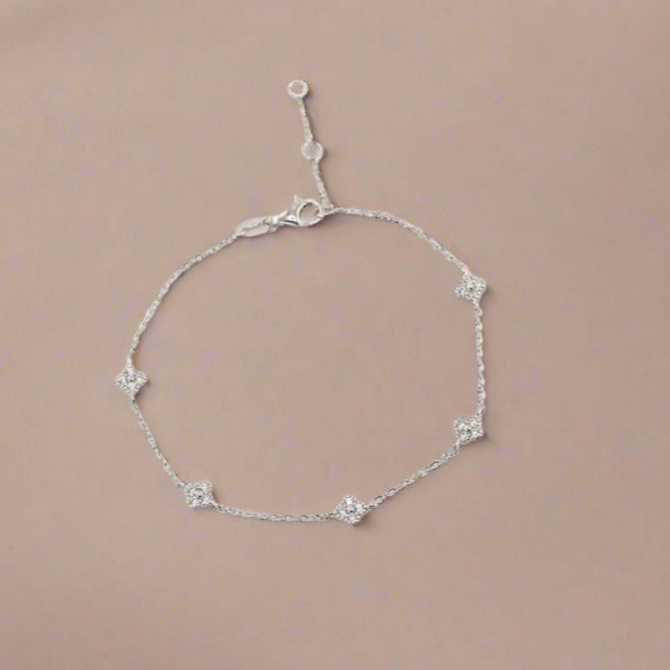 18K Gold Plated 925 Ster Dainty Clover Bracelet