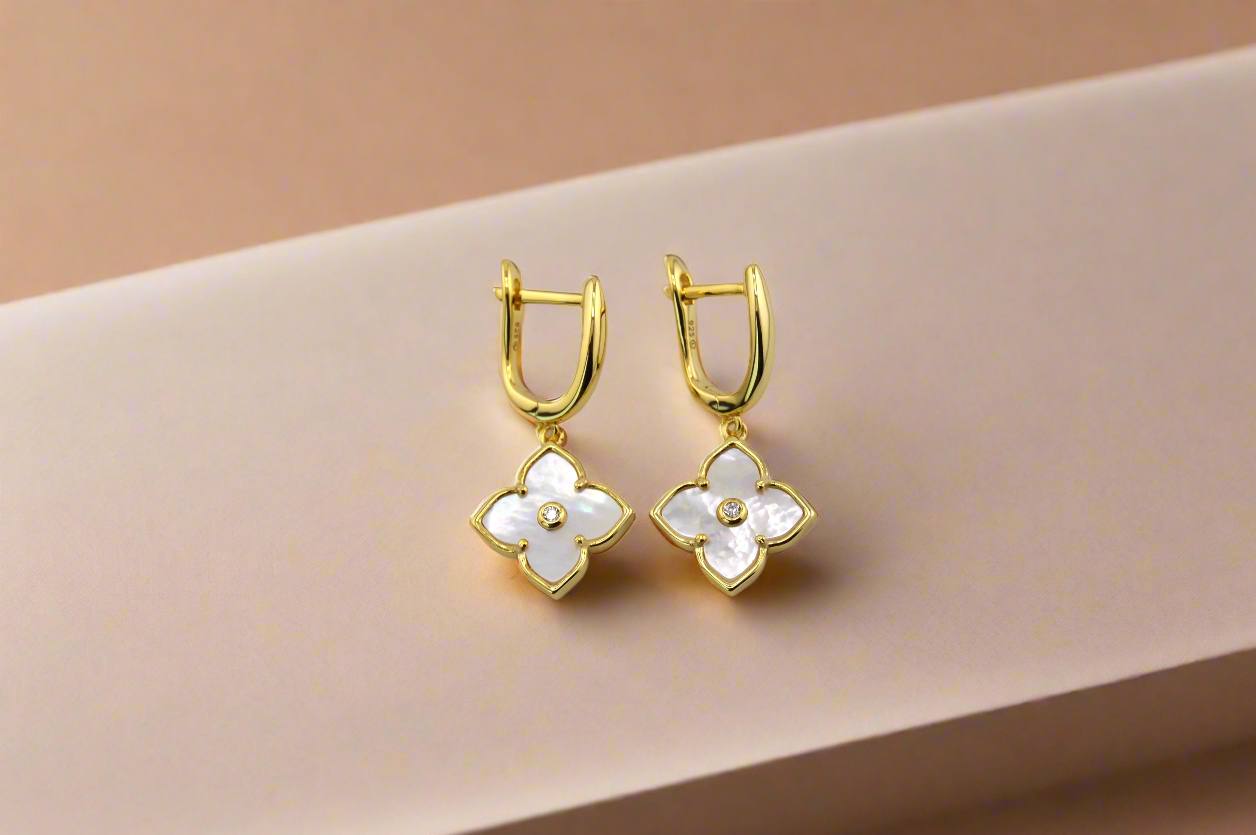 Mother Of Pearl Dangle Earrings