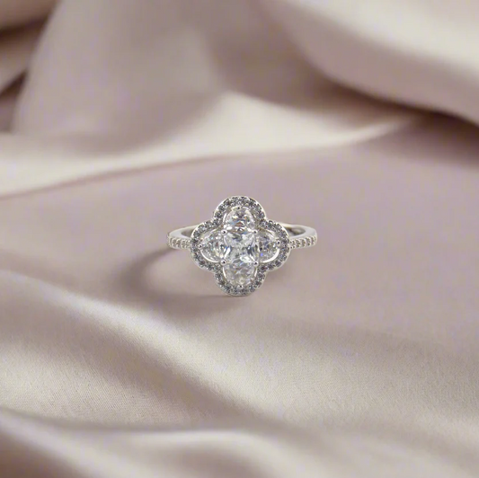 Cubic Zirconia Clover Ring
