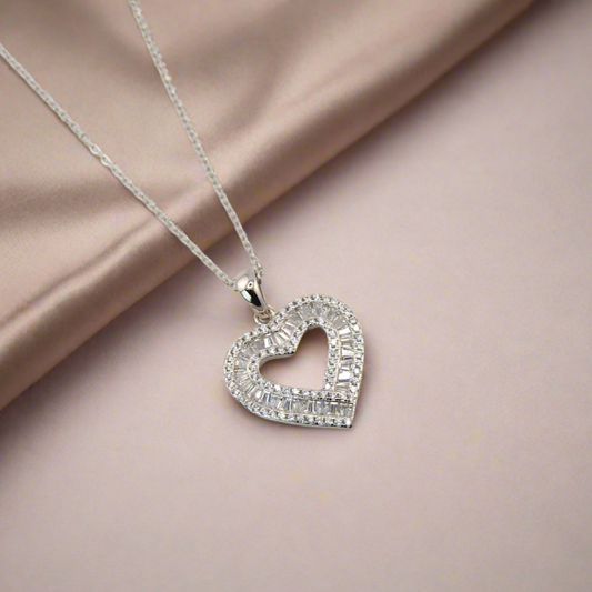 925 Sterling Silver Love Heart Necklace